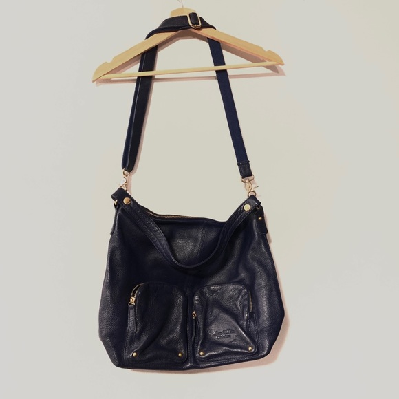 Gen. Leather Bag X Sam & Kate by Park Avenue. Navy Blue Colour + Leopard Print - Picture 2 of 7